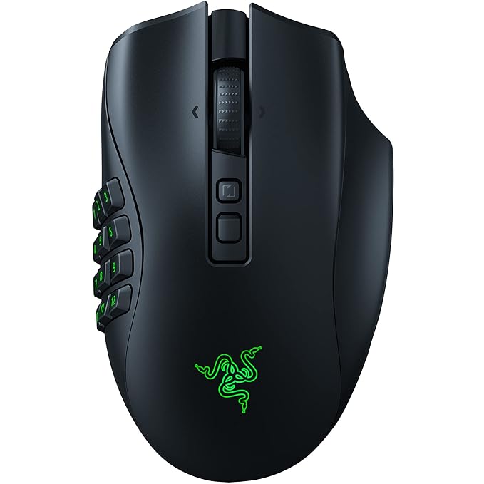 Razer Naga V2 Pro Wireless Gaming Mouse: Interchangeable Side Plate w/2, 6, 12 Button Configurations- Focus+ 20K DPI Optical Sensor- Fastest Gaming Mouse Switch- Chroma RGB Lighting-RZ01-04400100-R3A1